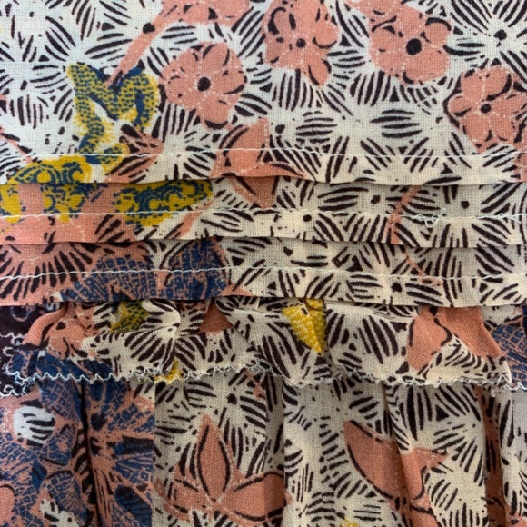 Ulla Johnson Remy Puff Sleeve Floral Blouse Womens 8 Cotton Blend Ivory Boho - Picture 13 of 16